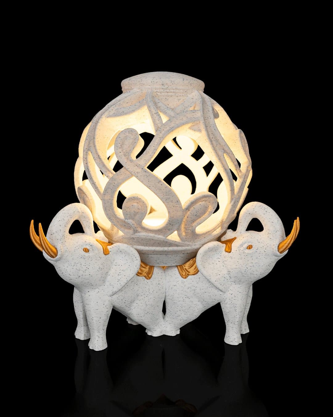 Suporte de Bola de Cristal Trio de Elefantes
