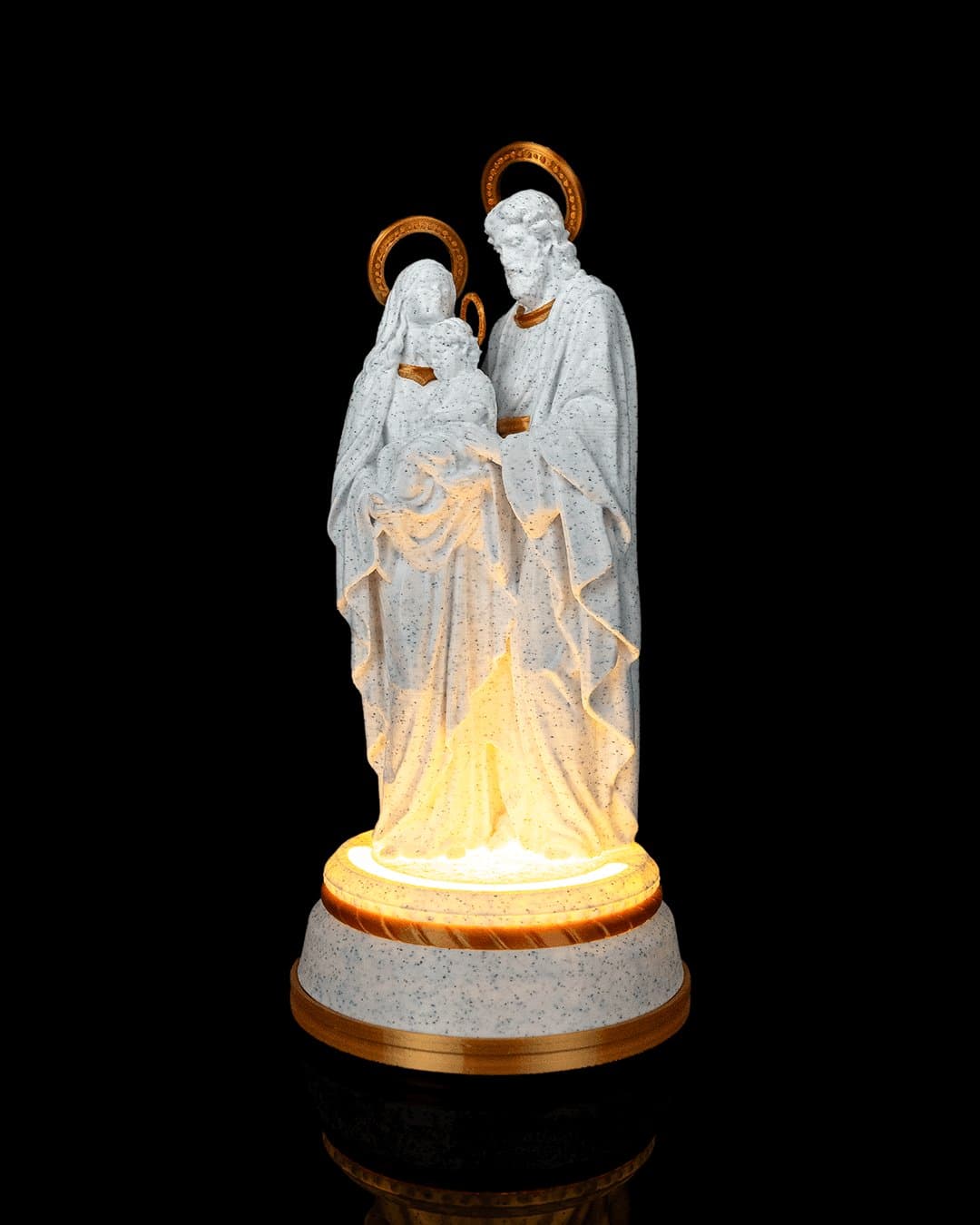 Estatueta Sagrada Família com Base Luminosa