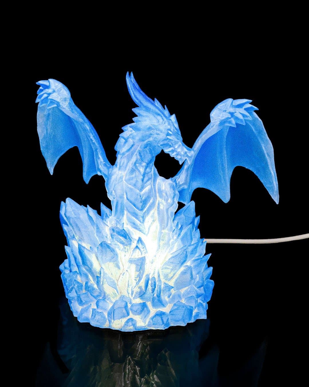 Candeeiro Dragão de Gelo e Luz